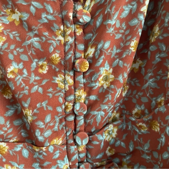 Abercrombie & Fitch Rust Orange Floral Mini Dress 20288 - Picture 9 of 13